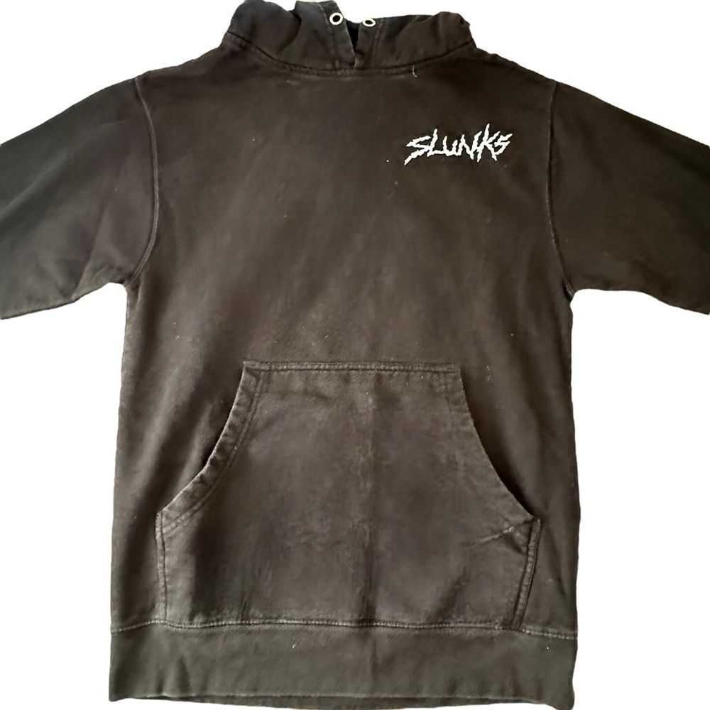 Slunks ~  “What goes around comes around” Black hoodie ~size Small